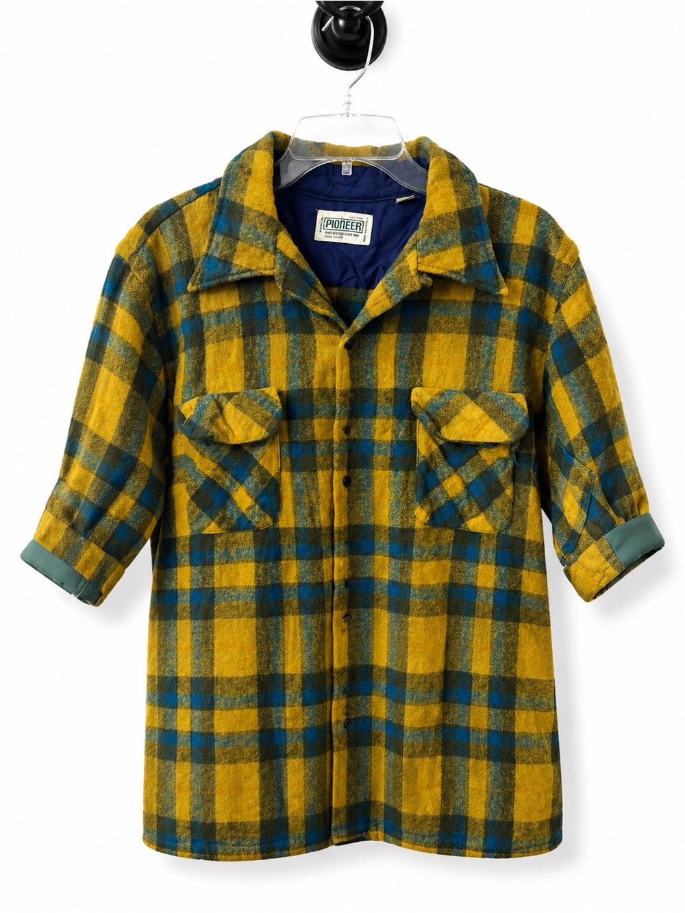 Rare Vintage 60 70s Sears Pioneer Wool Shadow Plaid Flannel Shirt Jacket Shacket